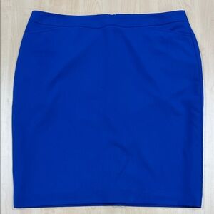 Chaus bright blue straight lined pencil business professional short skirt 14